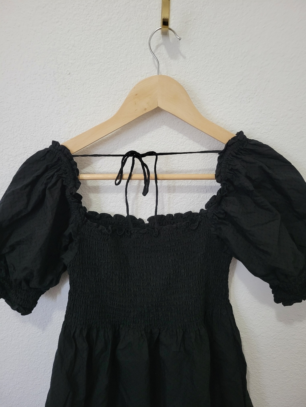 Hill House Puff Sleeve Smocked Mini Dress Size XS - Picture 2 of 5